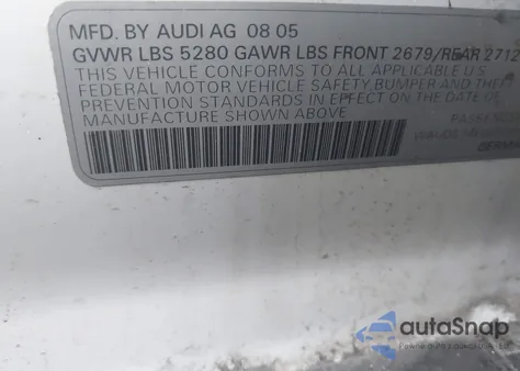 2006 Audi A6 3.2 из США, поврежденный, VIN WAUDG74F06N060244